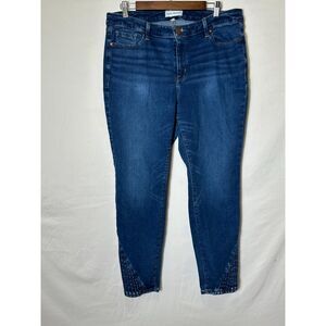 Lane Bryant Flex Magic Waistband Mid Rise Skinny Jeans Ankle Detail Plus Size 16